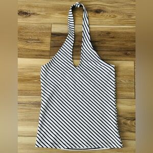 NWOT Maeve Anthropologie Super Cute Striped Halter Tank Top Black & White XS